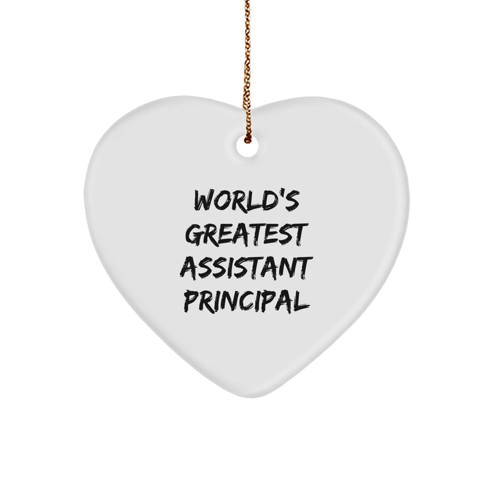 World's Greatest Assistant Principal Heart Ornament, Funny Gifts from Friends for Assistant Principal, Christmas Unique Gifts for Assistant Principal - Image 1