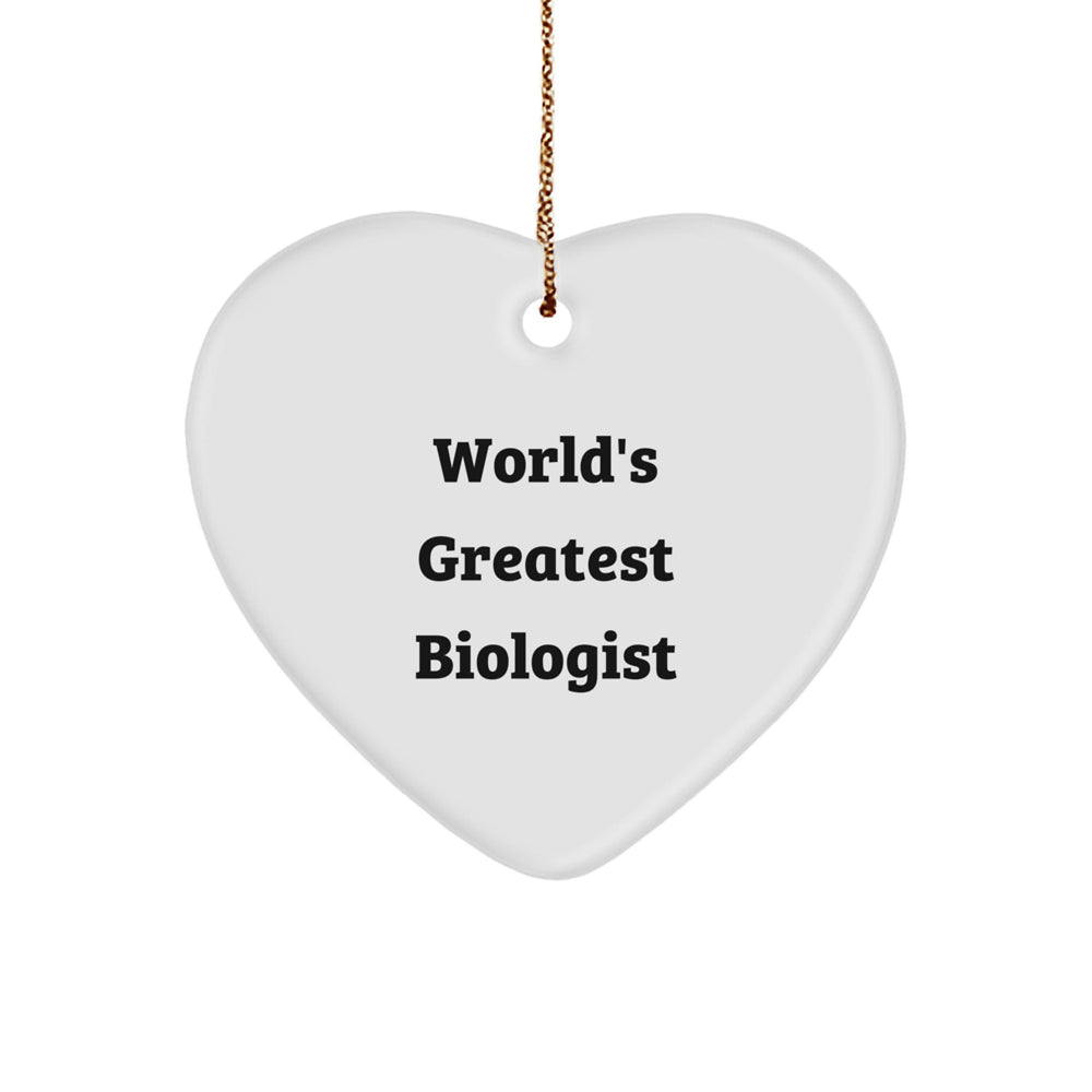 Funny World's Greatest Biologist Gifts for Biologists on Christmas - Heart Ornament from Friends - Image 1