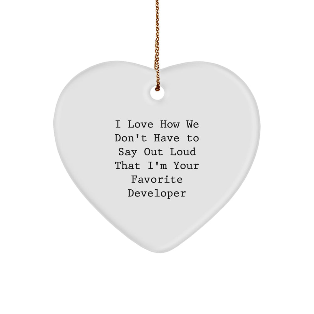 Developer Gifts from Friends, Family, or Coworkers - Funny Heart Ornament for Christmas - Image 1