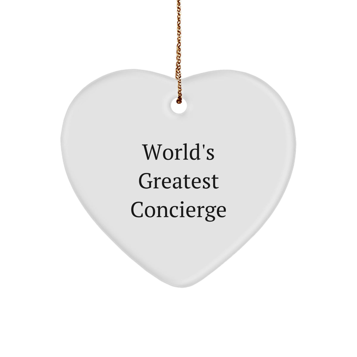 Concierge Gifts from World's Greatest - 'World's Greatest Concierge' Heart Ornament, Perfect for Christmas - Image 1