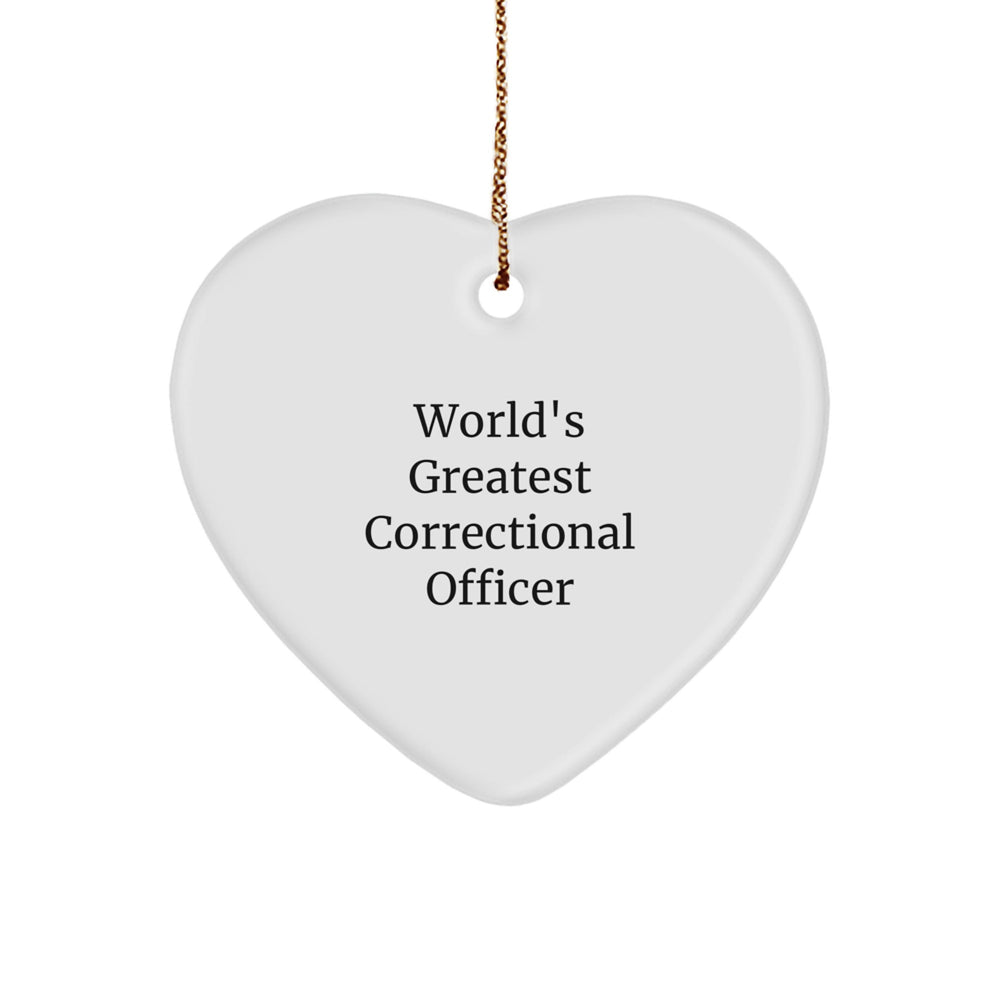 Funny Correctional Officer Gifts from Men Friends for Correctional Officer Heart Ornament Christmas Unique Decorations - Image 1