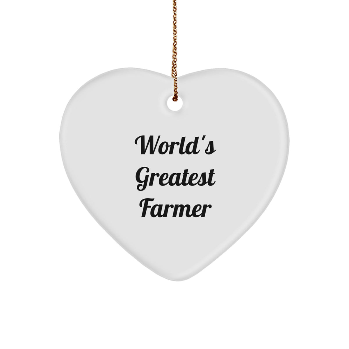 Funny Farmer Gifts from Family - 'World's Greatest Farmer' Heart Ornament for Christmas - Image 1