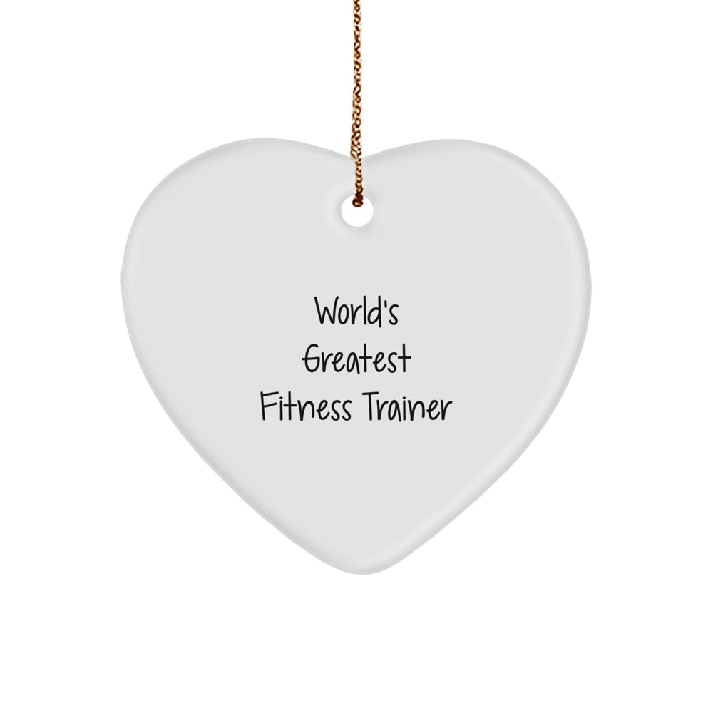 Fitness Trainer Gifts from Fitness Enthusiasts - 'World's Greatest' Heart Ornament for Christmas - Image 1
