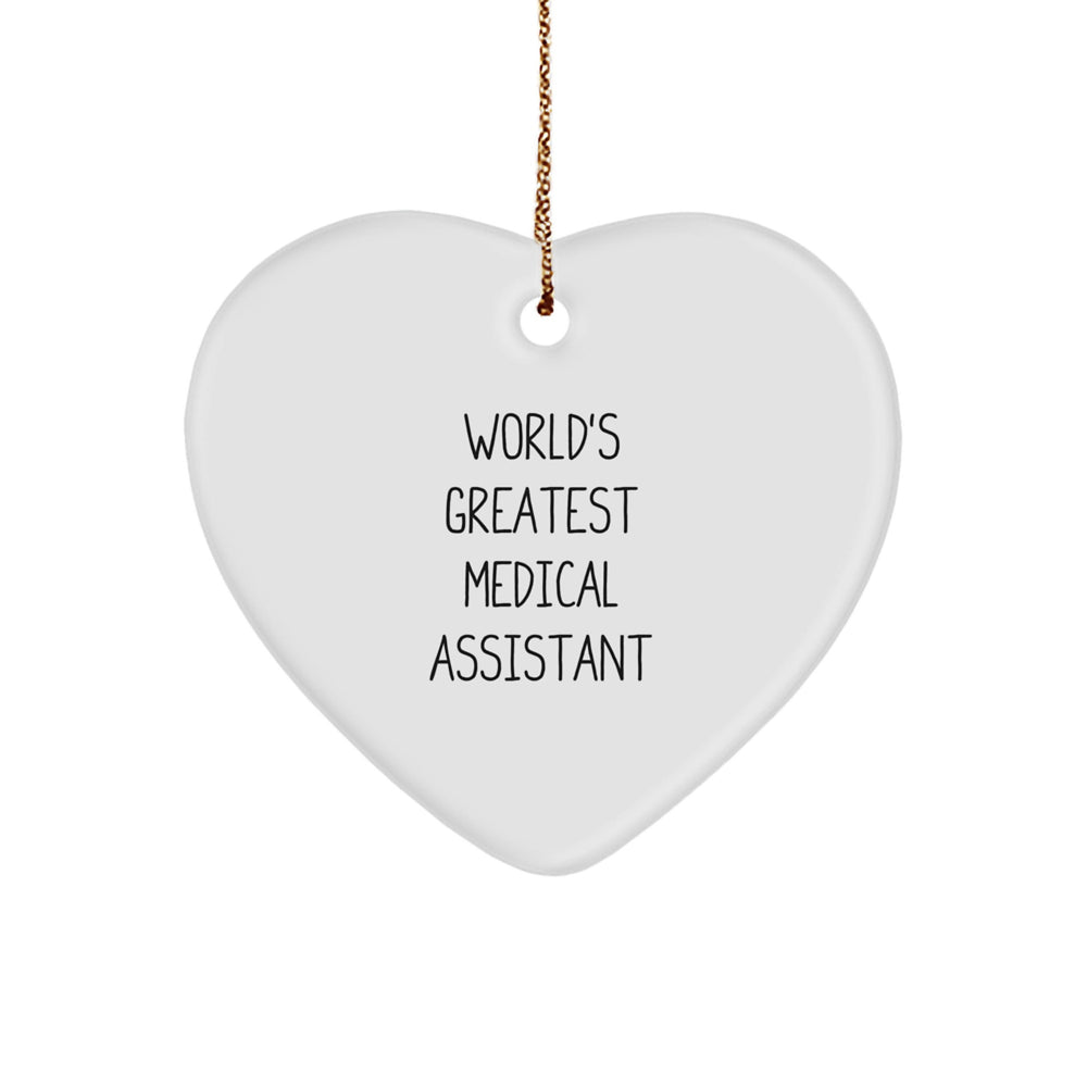 Medical Assistant Gifts from Friends - World's Greatest Heart Ornament for Christmas - Image 1