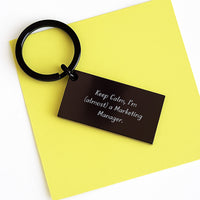 Load image into Gallery viewer, Marketing Manager Keepsake Keychain Birthday Gift for Him Black - Image 3