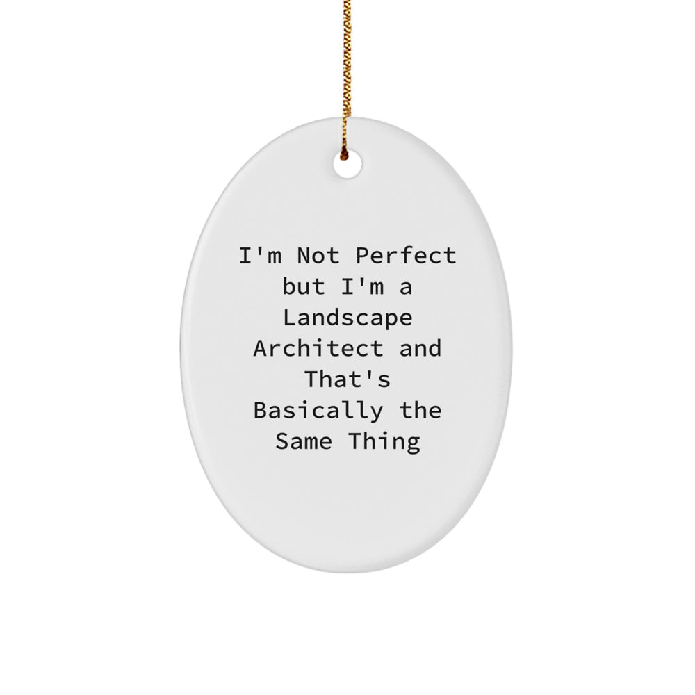 Funny Landscape Architect Gifts, 'I'm Not Perfect' Oval Ornament for Christmas, Gifts from Friends or Family for Landscape Architect - Image 1