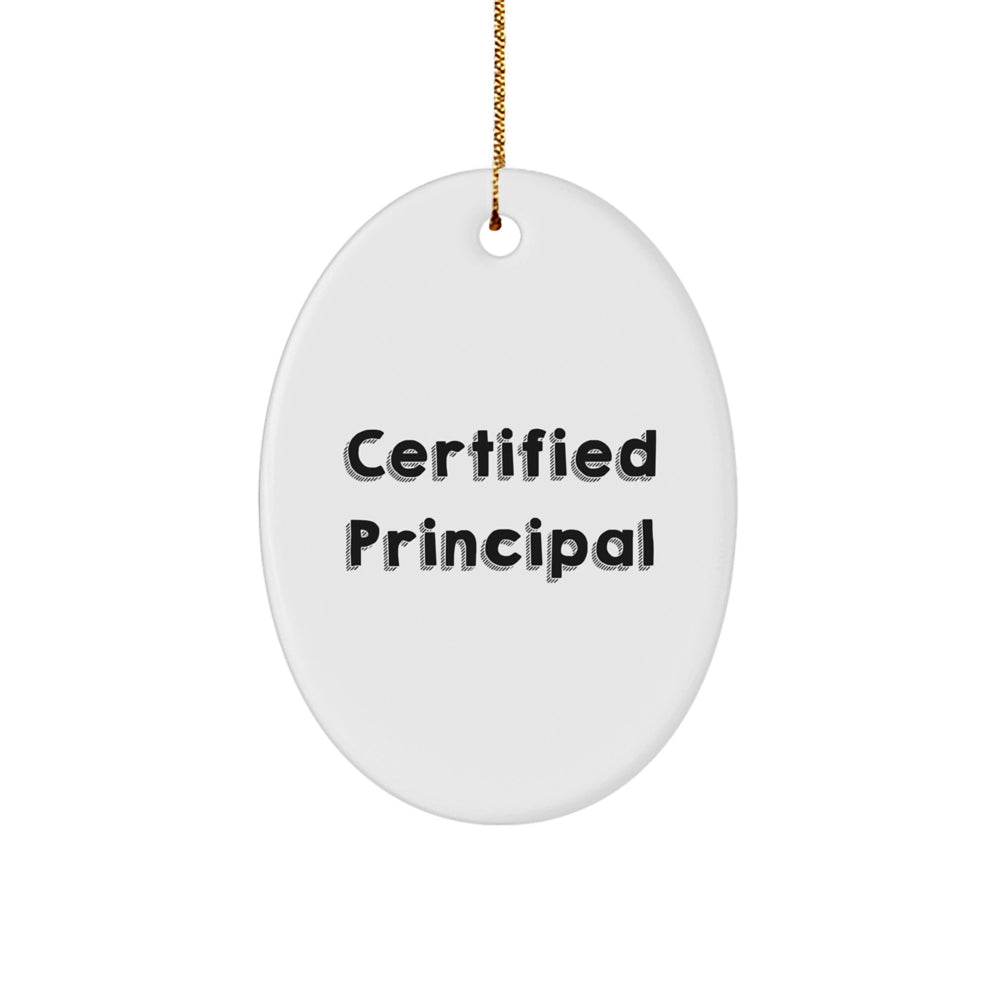 Funny Principal Gifts from Family, Christmas Unique Oval Ornaments for Men, Women, Coworkers, Friends, and Family - Image 1