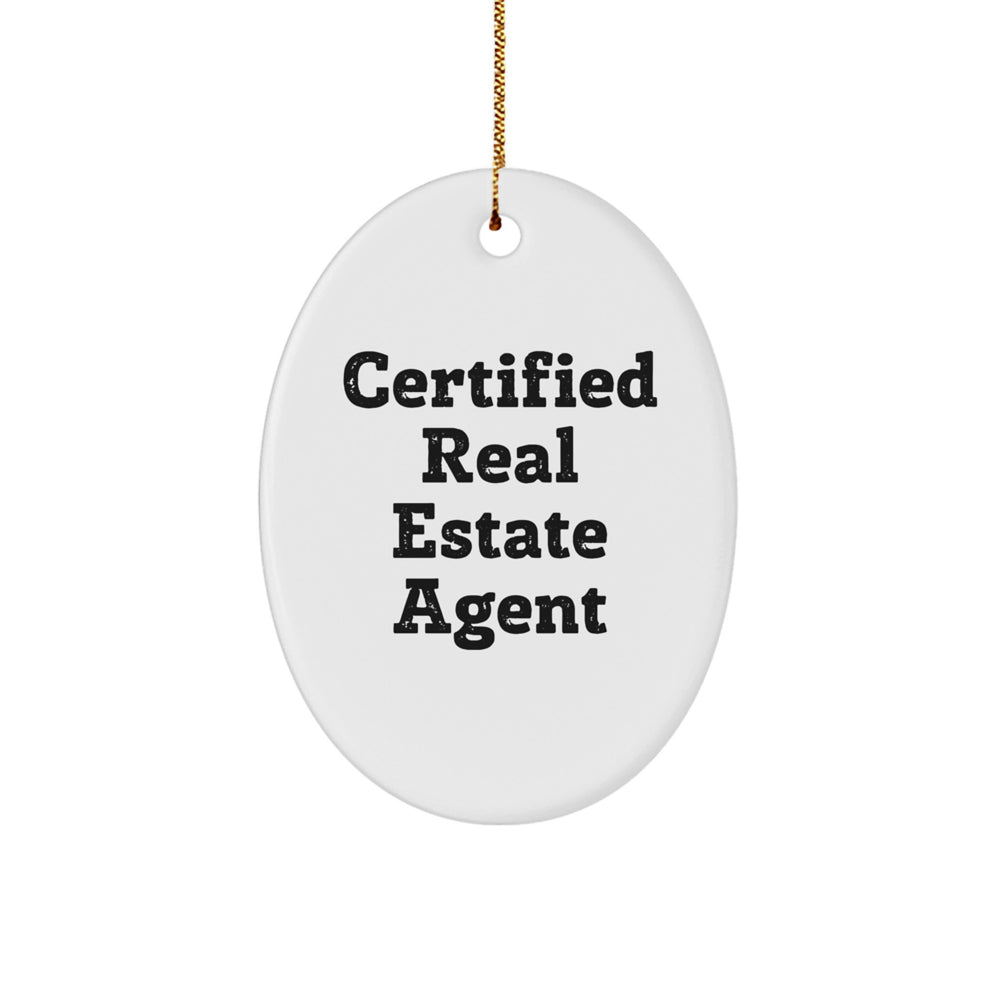 Funny Real Estate Agent Gifts from Men to Christmas Oval Ornament for Friends and Family - Image 1