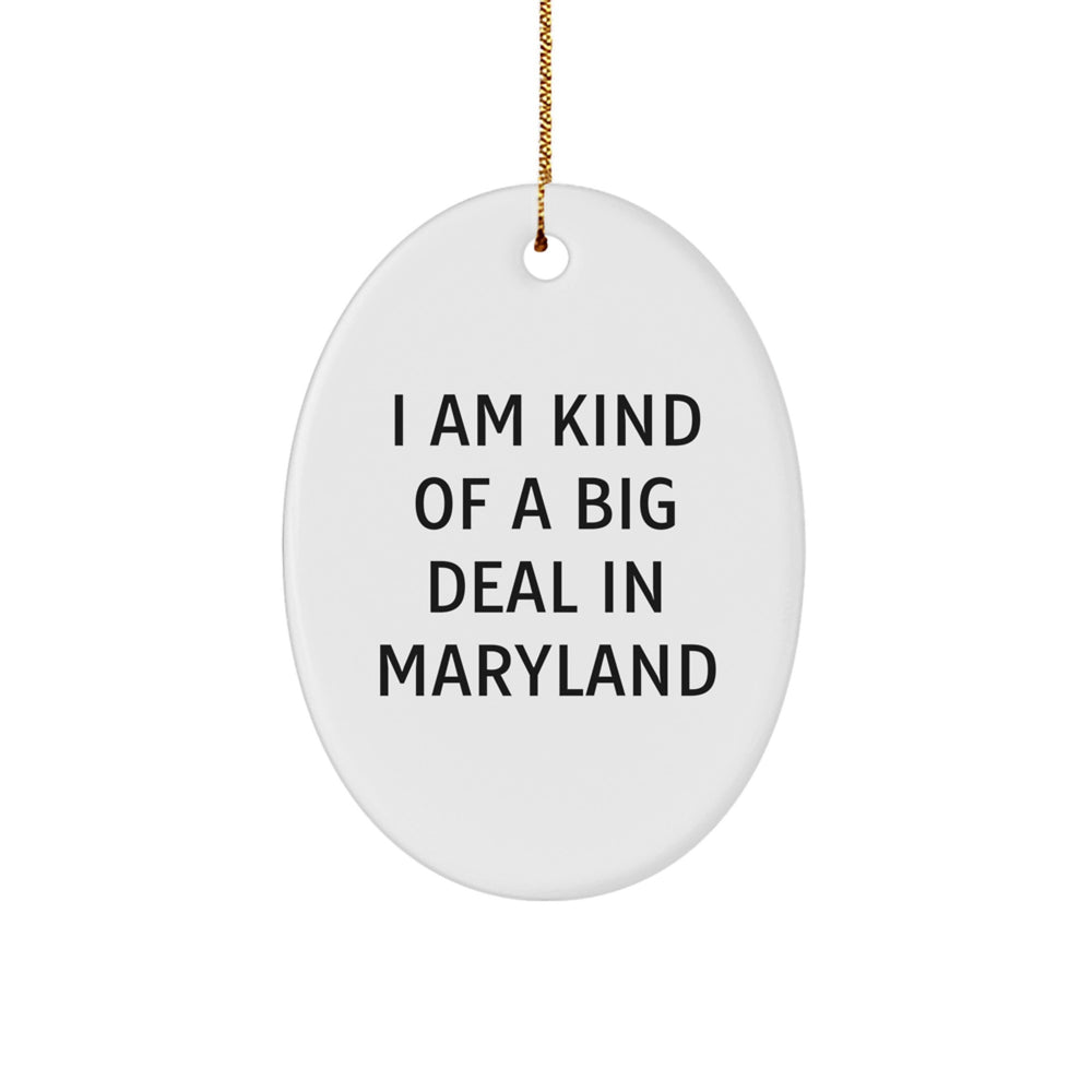 Maryland Oval Ornament Gifts from Friends to Family - 'I Am Kind Of A Prime Selection In Maryland' - Unique Christmas Ornament - Image 1