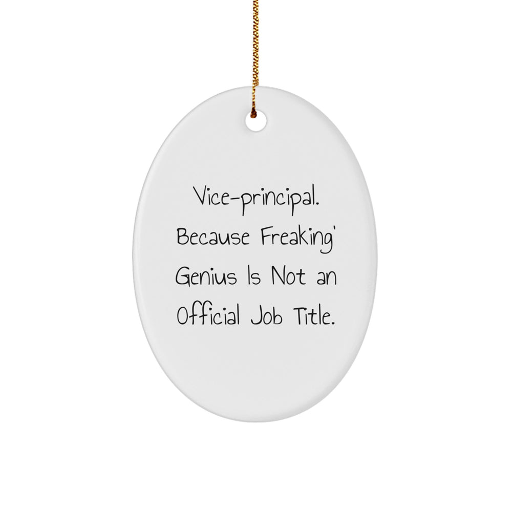 Vice-Principal Gifts, Oval Ornament, Funny Quote, Christmas Unique Gifts from Friends or Family - Image 1