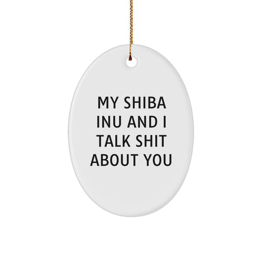 Funny Shiba Inu Dog Oval Ornament Gifts for Friends, Family, or Coworkers, Christmas Unique Presents from Men, Women, or Kids - Image 1