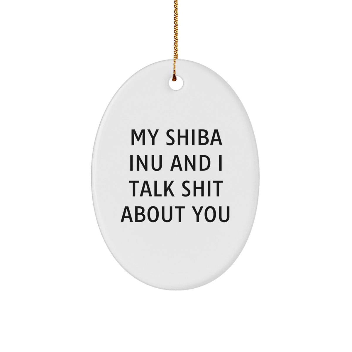 Funny Shiba Inu Dog Oval Ornament Gifts for Friends, Family, or Coworkers, Christmas Unique Presents from Men, Women, or Kids - Image 1