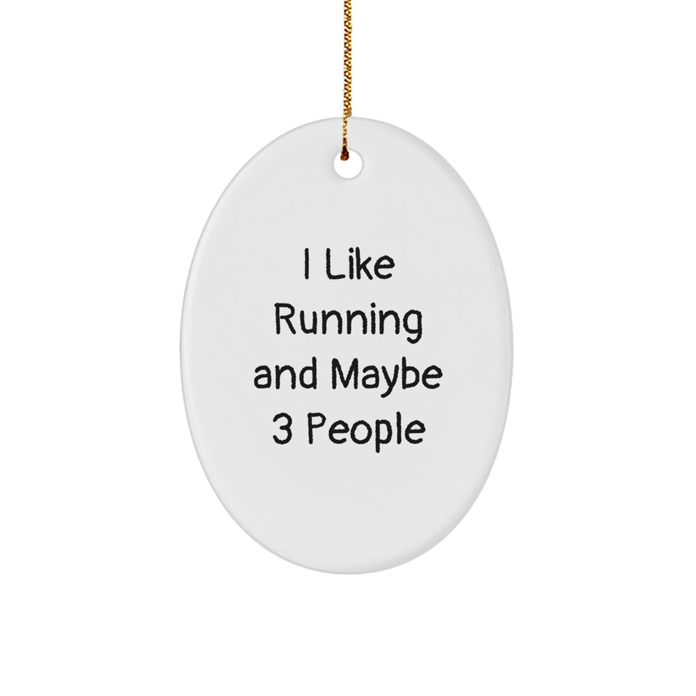 Funny Running Oval Ornament Gifts from Friends for Running Fans - Image 1