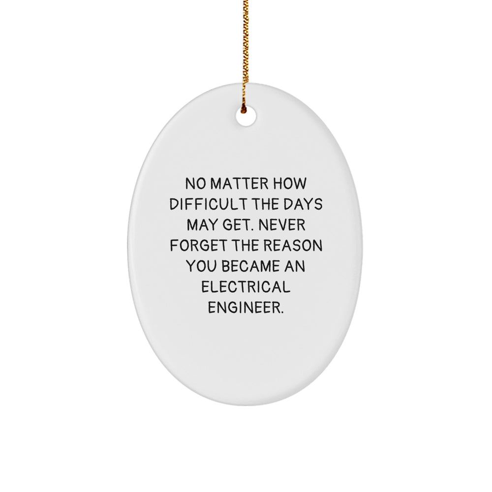 Electrical Engineer Gifts for Men, Oval Ornament with Inspirational Quote - Gifts from Friends, Family to Celebrate Christmas Unique Gifts for Electrical Engineers - Image 1