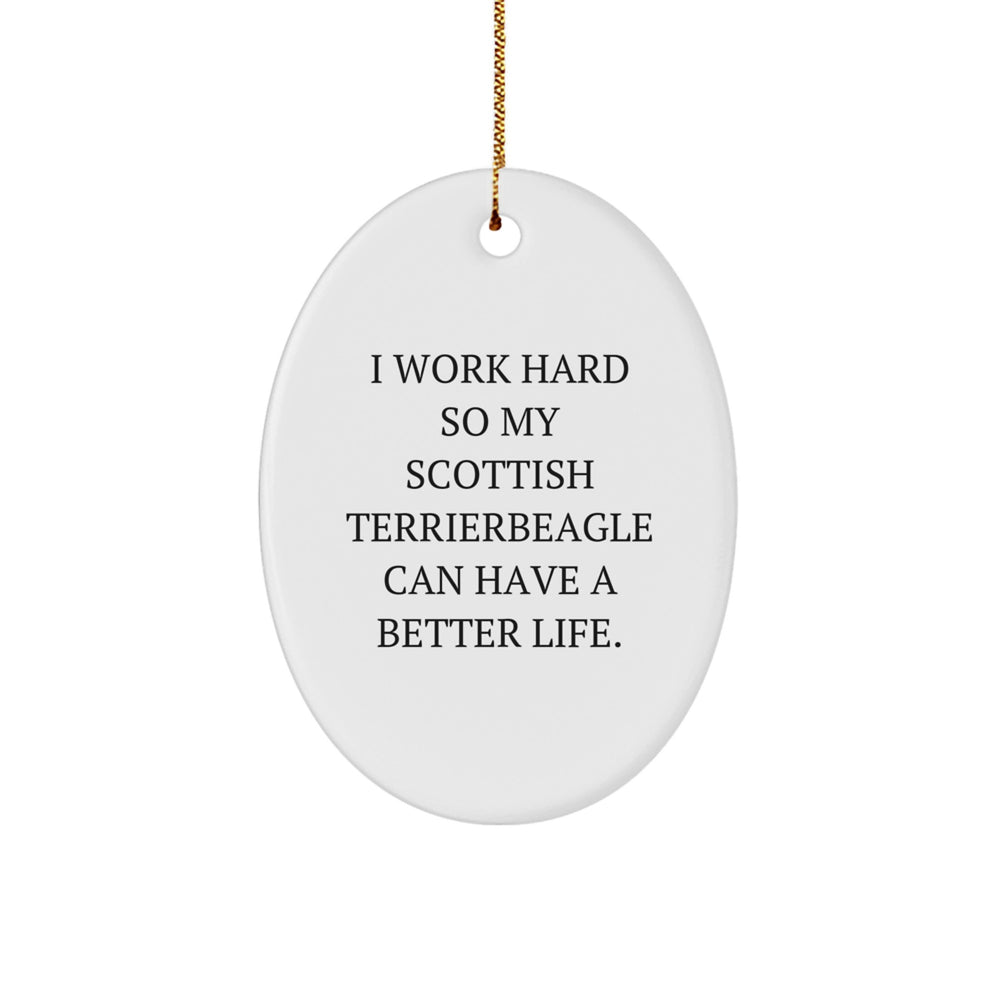 Scottish Terrier Dog Lover Gifts from Friends to Family - Inspirational Quote Oval Ornament for Christmas - Image 1