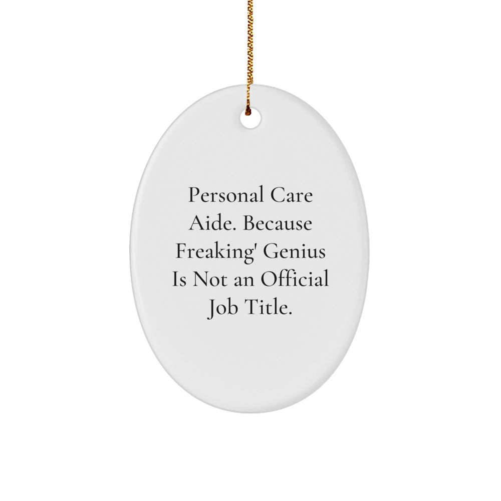 Personal Care Aide Funny Oval Ornament Gifts from Friends, Family, Coworkers, or Men, Women, Perfect for Christmas Unique Gifts - Image 1