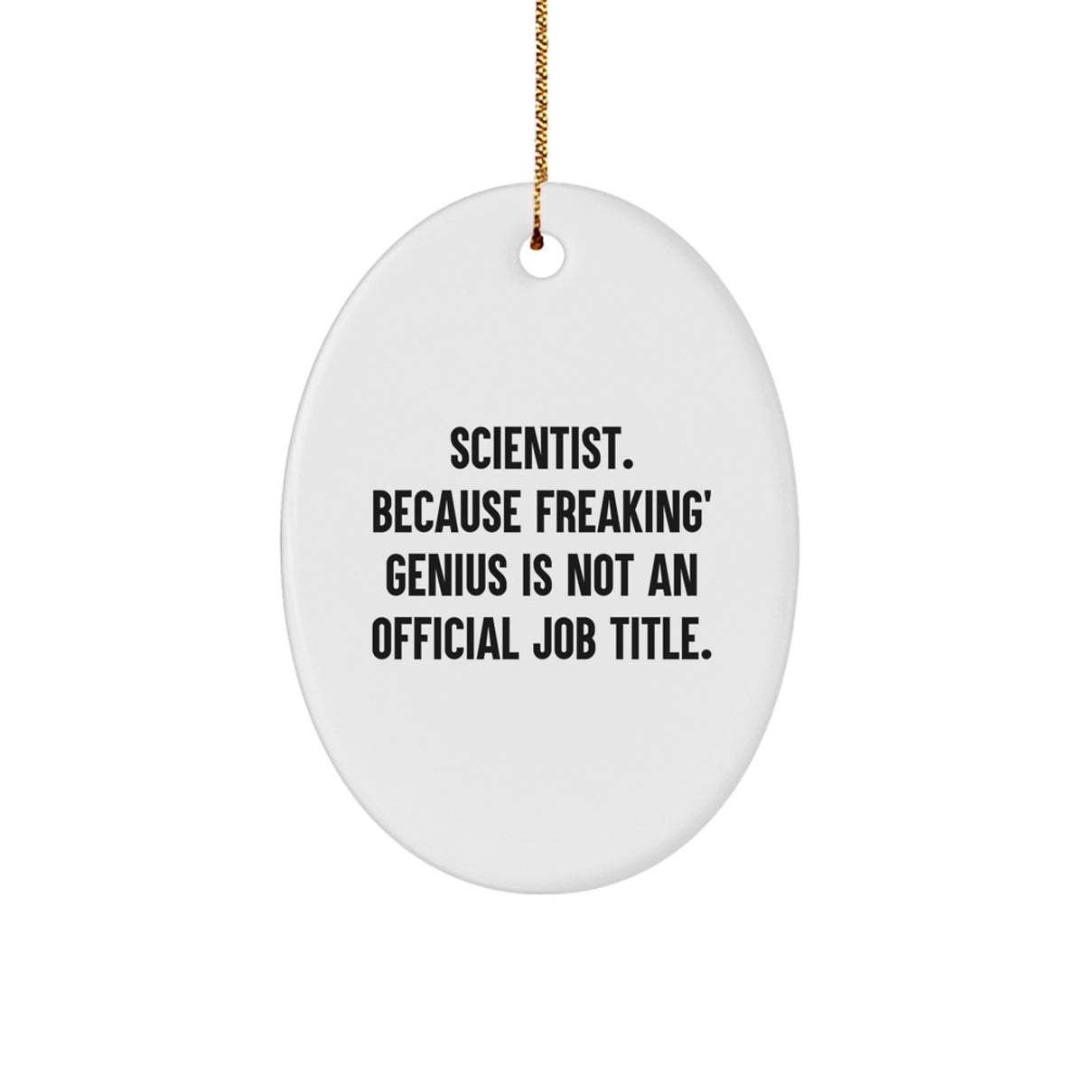 Funny Scientist Gifts from Family for Christmas Unique Oval Ornament - Image 1