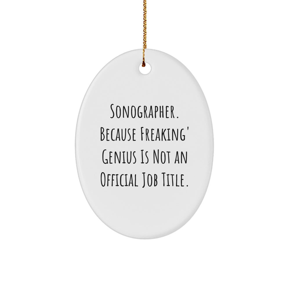 Sonographer Humor Oval Ornament, Gifts from Friends to Sonographer, Unique Christmas Unique Gifts for Sonographer - Image 1
