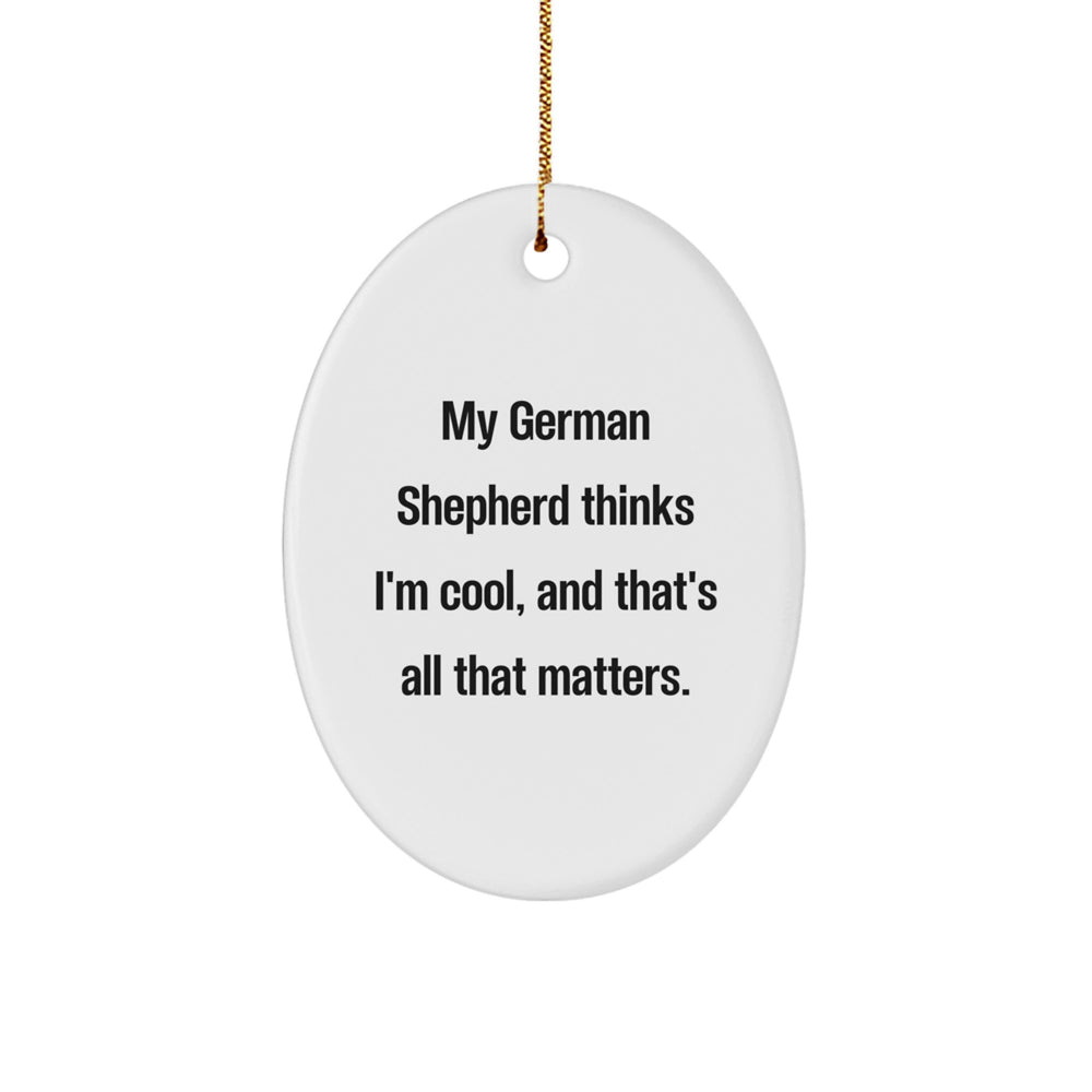 Gifts for German Shepherd Dog Lovers, Funny Oval Ornament, Christmas Unique Gifts from Friends, Family, or Coworkers - Image 1