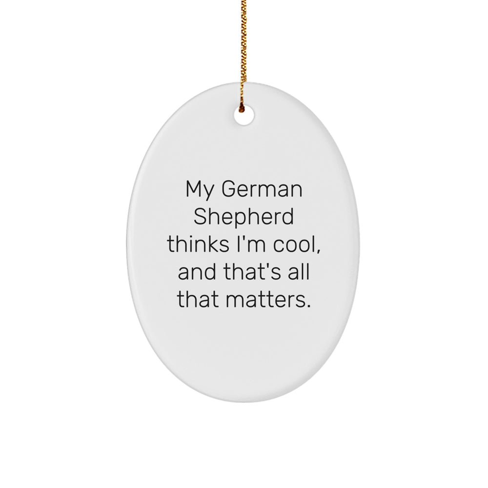Funny German Shepherd Dog Christmas Unique Gifts from Friends to Men Oval Ornament - Image 1