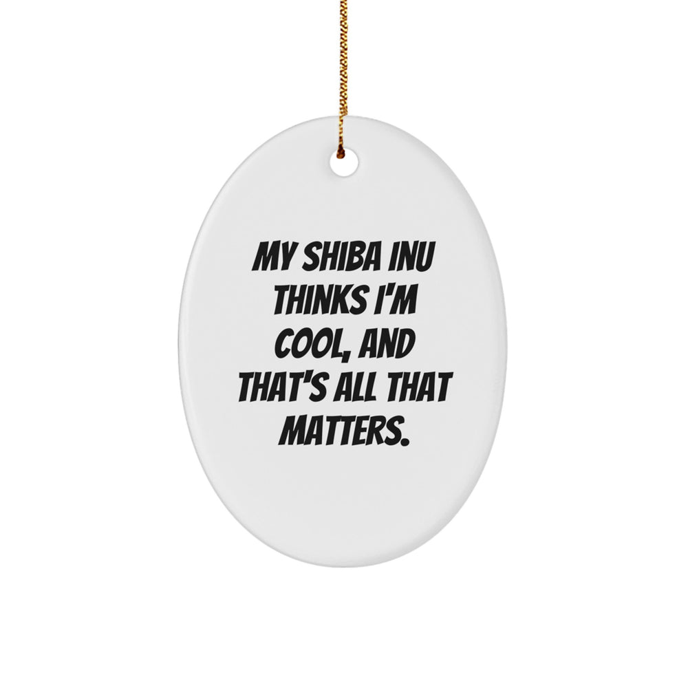 Funny Shiba Inu Dog Oval Ornament Gifts from Friends and Family for Christmas - Image 1