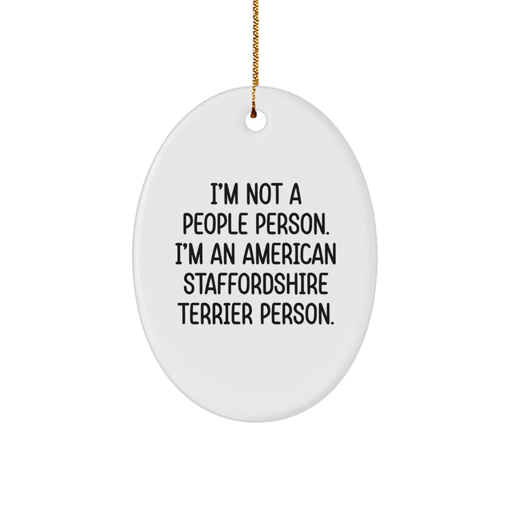 Funny American Staffordshire Terrier Dog Oval Ornaments Gifts from Friends and Family for Christmas - Image 1