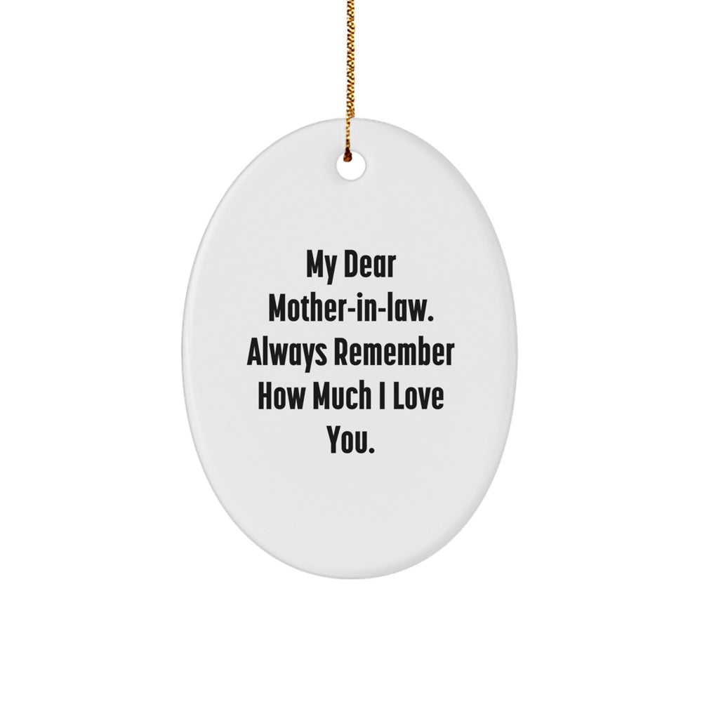 Funny Mom-in-law Gifts, Christmas Unique Oval Ornament, I Love You Mom Quotes - Gifts from Family for Mom-in-law - Image 1