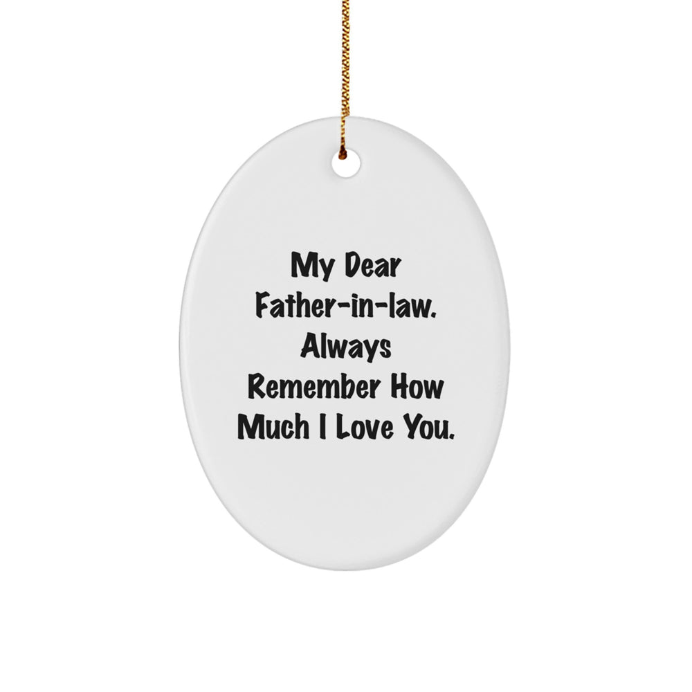 Funny Father-in-law Gifts for Men - My Dear Father-in-law Oval Ornament, Christmas Unique Gifts from Family - Image 1