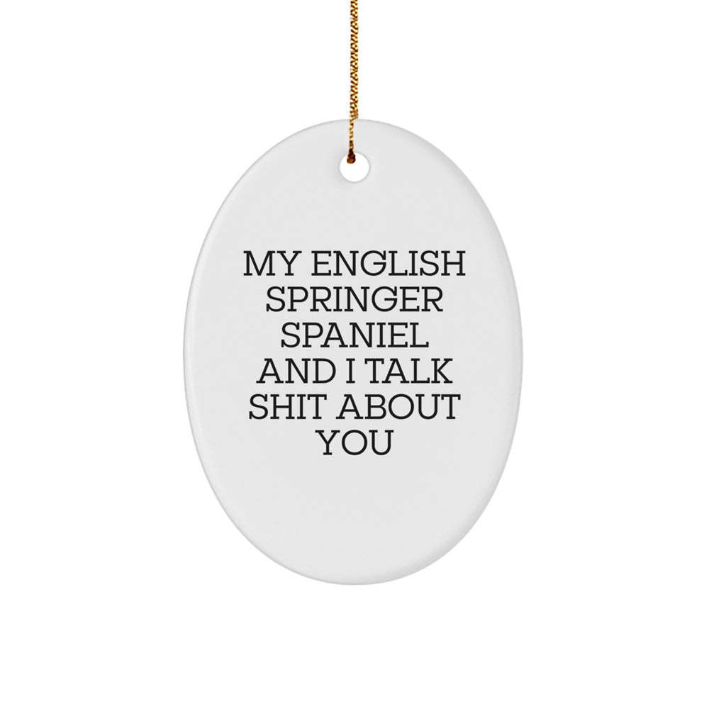 Funny English Springer Spaniel Dog Oval Ornaments for Christmas Unique Gifts from Friends - Image 1