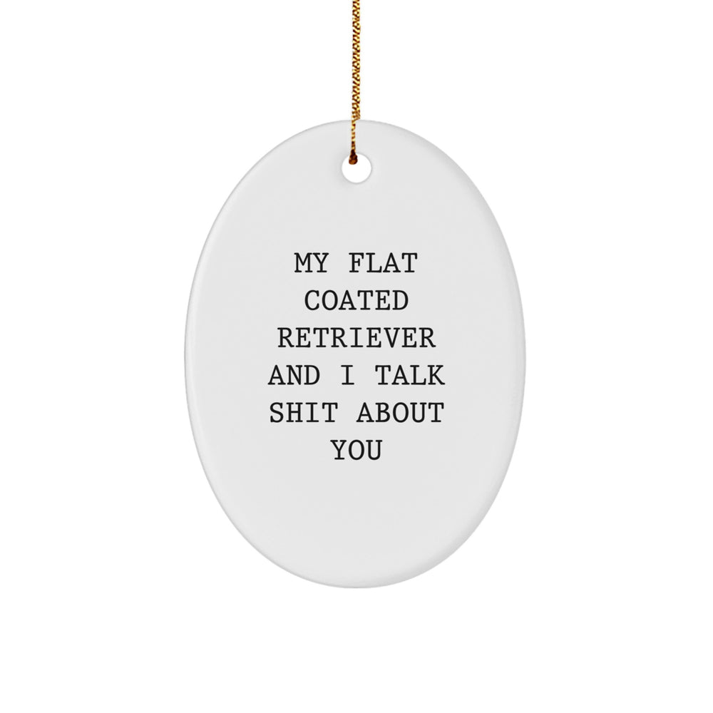 Flat Coated Retriever Dog Christmas Oval Ornament Funny Quote Gifts for Men Friends - Image 1