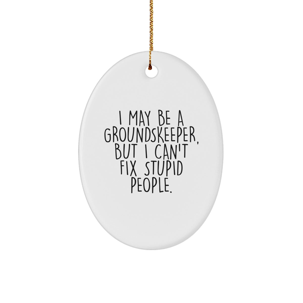 Funny groundskeeper Gifts from Men, groundskeeper Oval Ornament, I May Be A groundskeeper, But I Can't Fix Stupid People., Christmas Unique Gifts - Image 1