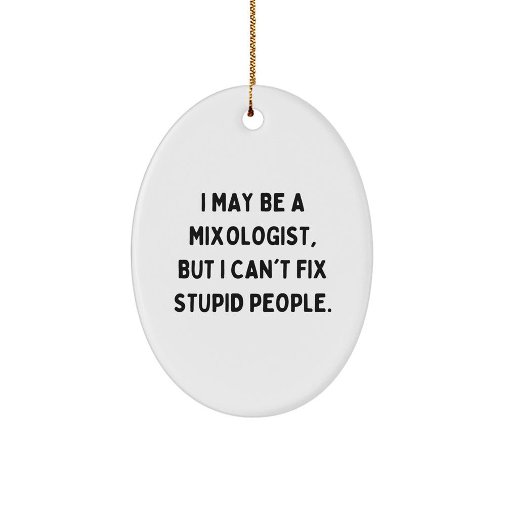 Funny Mixologist Gifts from Friends for Men, Women, Family - Oval Ornament 'I May Be A Mixologist' - Image 1