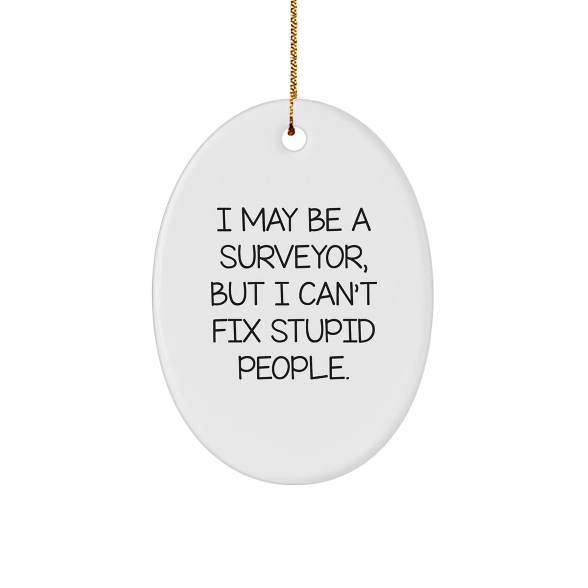 Funny Surveyor Gifts from Friends - Oval Ornament for Christmas Unique Presents - Image 1