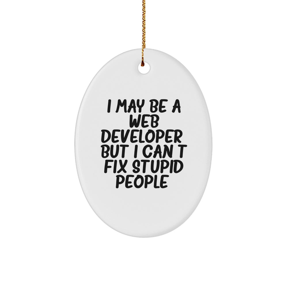 Funny Web Developer Gifts for Christmas Oval Ornament, Gifts from Men to Web Developer Friends - Image 1