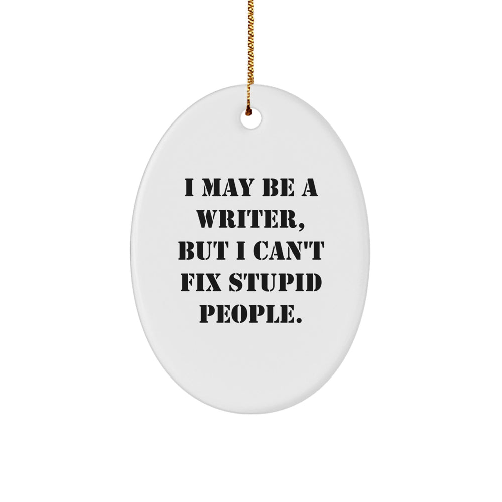 Funny Writer Christmas Oval Ornament Gifts from Family for Writers - Image 1