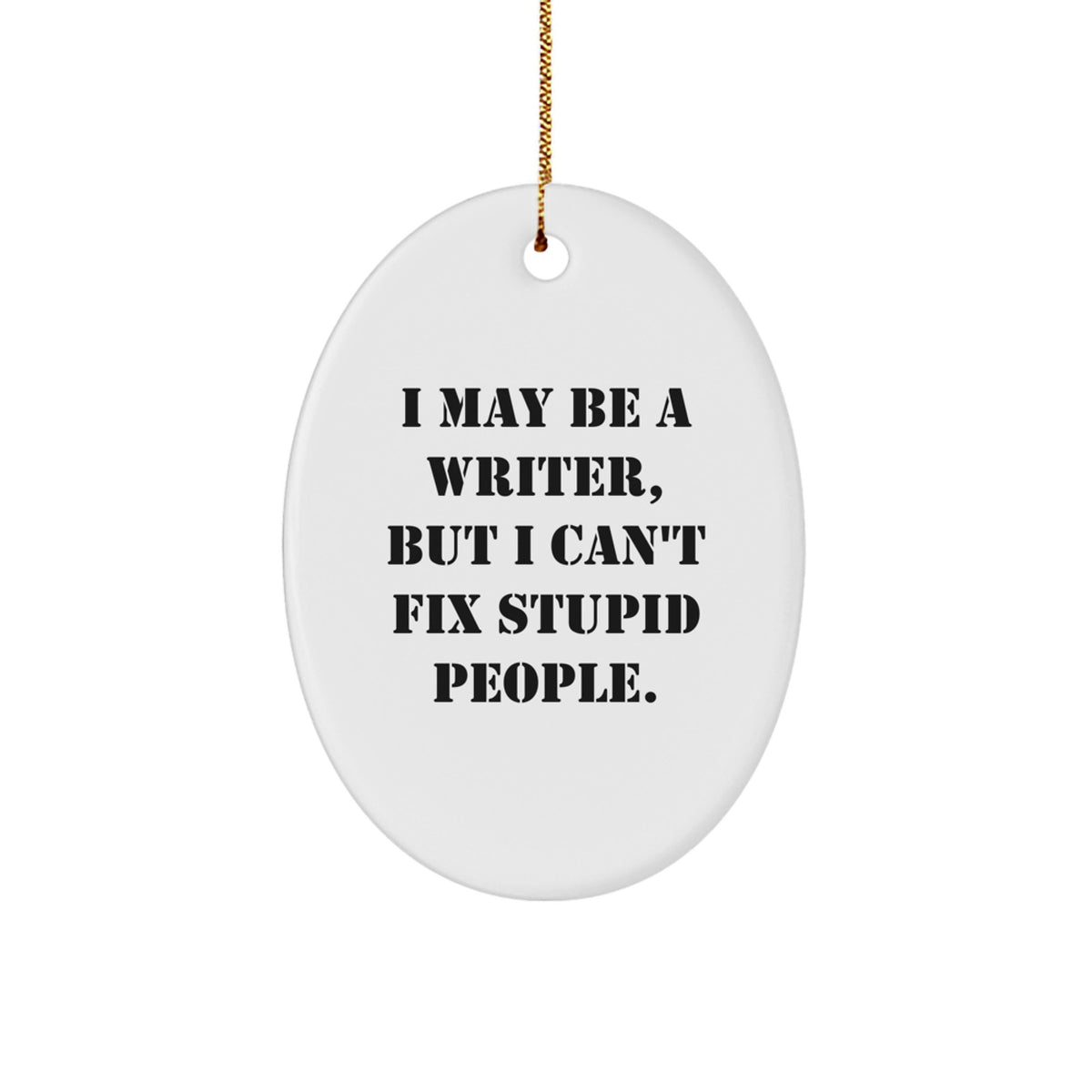 Funny Writer Christmas Oval Ornament Gifts from Family for Writers - Image 1