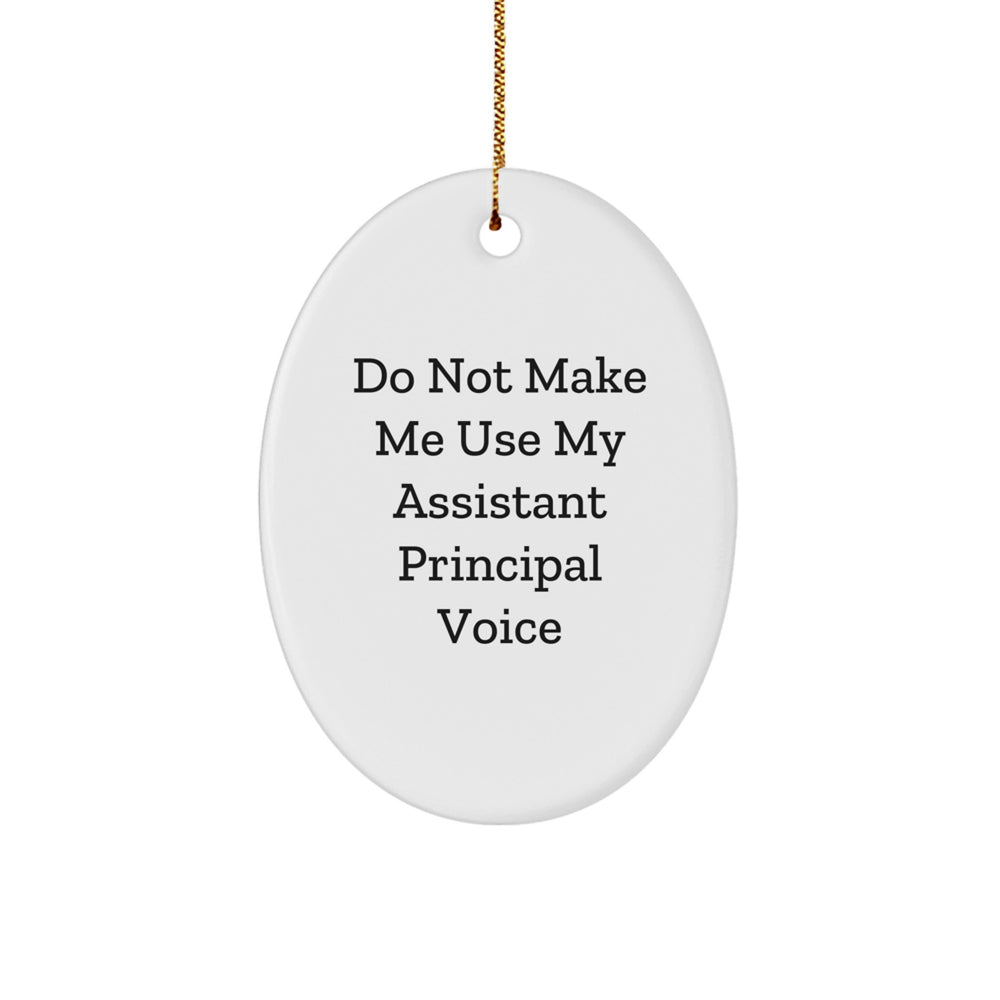 Do Not Make Me Use My Assistant Principal Voice Oval Ornament Gifts for Assistant Principals, Men, Women, or Coworkers from Friends and Family this Christmas - Image 1