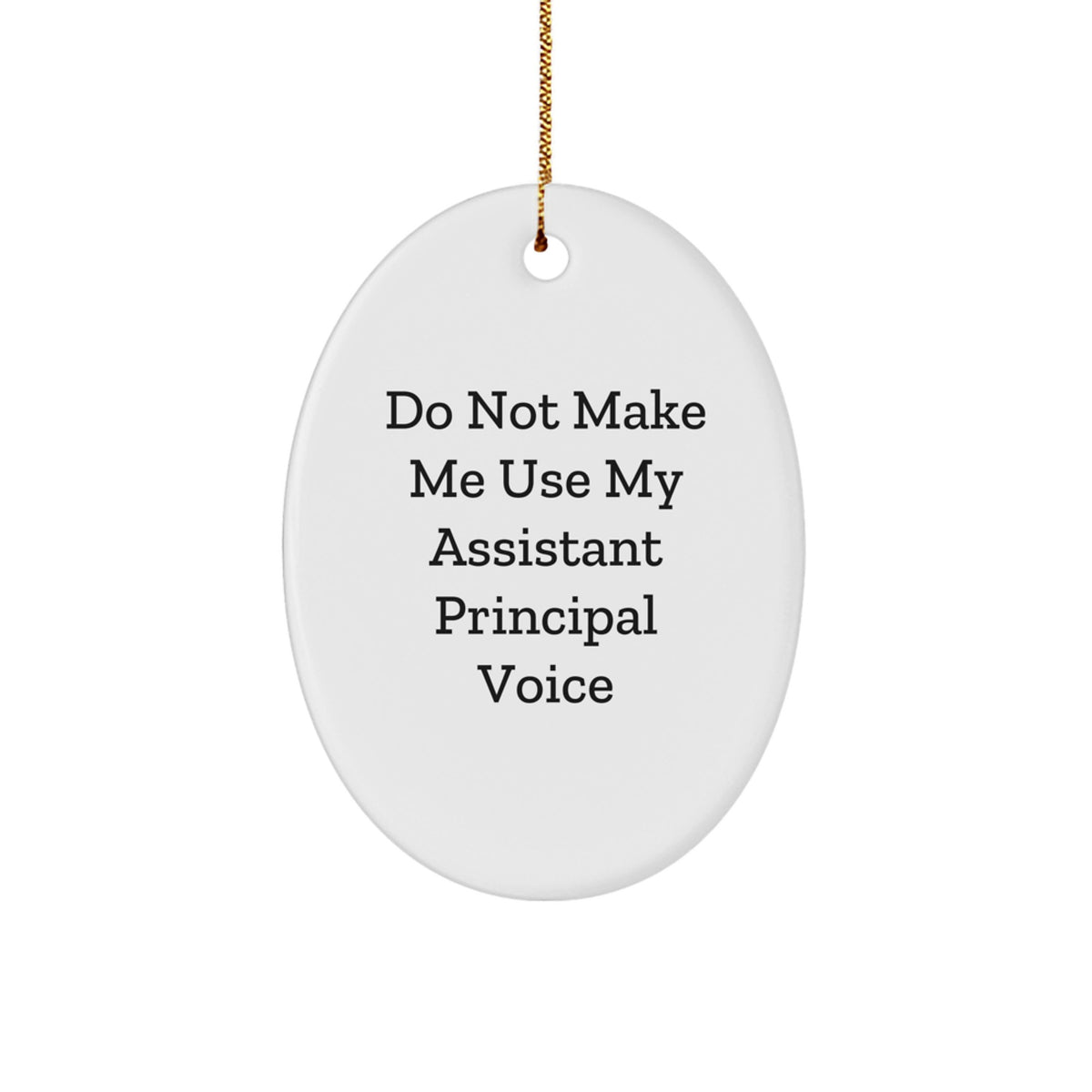 Do Not Make Me Use My Assistant Principal Voice Oval Ornament Gifts for Assistant Principals, Men, Women, or Coworkers from Friends and Family this Christmas - Image 1