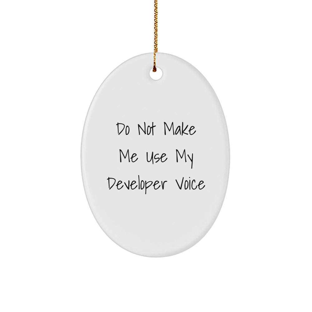Funny Developer Oval Ornament, Gifts from Friends, Perfect for Developer Gifts on Christmas Day - Image 1