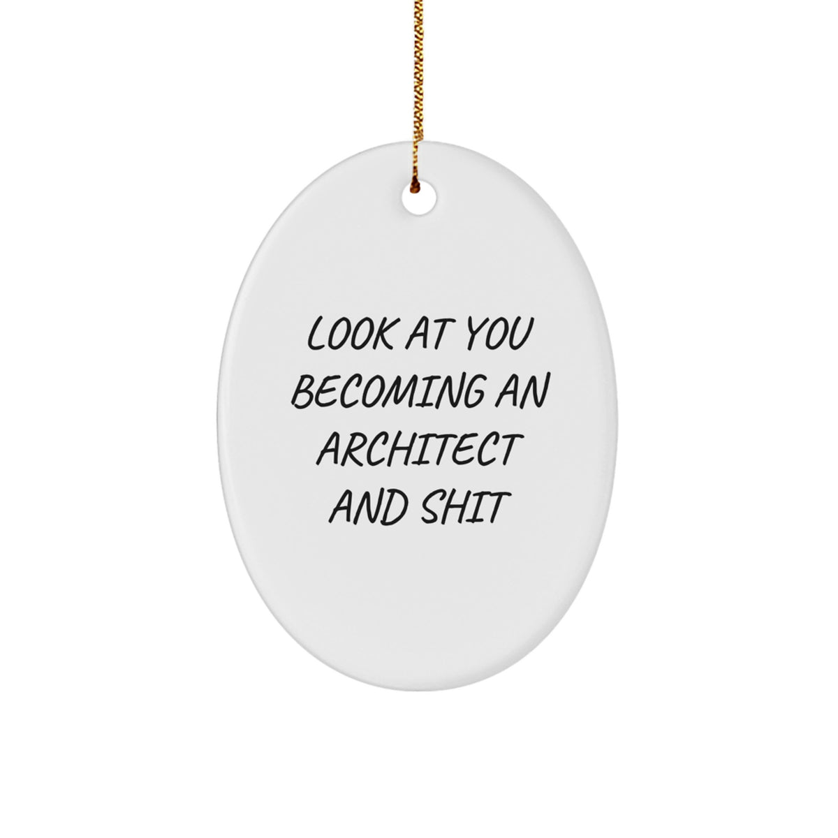 Funny Architect Oval Ornament, Gifts for Men Women Friends Family, Christmas Unique Gifts from Family - Image 1
