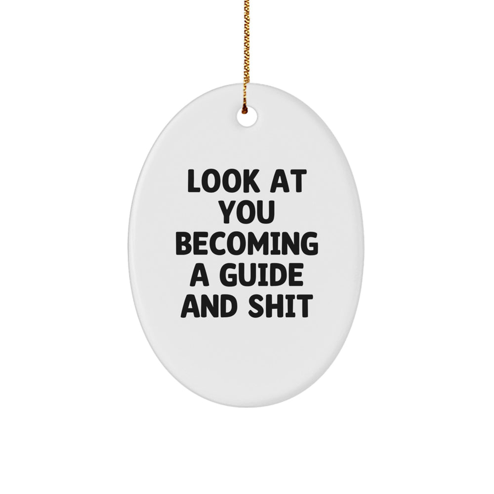 Funny Guide Gifts for Guides, Oval Ornament Guide Inspiration from Friends, Christmas Unique Gifts for Men - Image 1