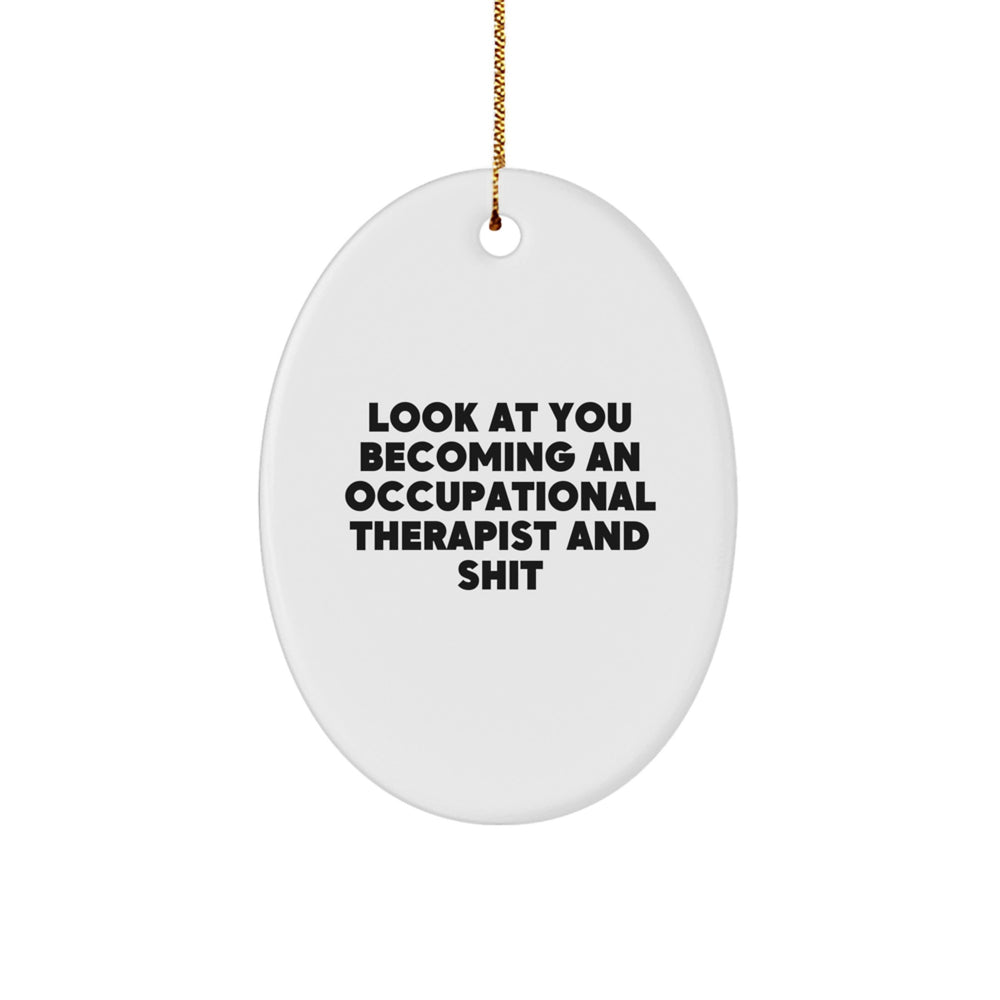 Funny Occupational Therapist Oval Ornament Gifts from Friends and Family for Christmas - Image 1