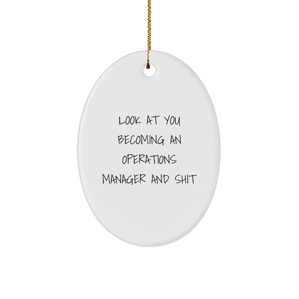 Funny Operations Manager Gifts, Oval Ornament Decor for Office Desk or Home, Gifts from Friends to Operations Manager Christmas Unique Gifts - Image 1