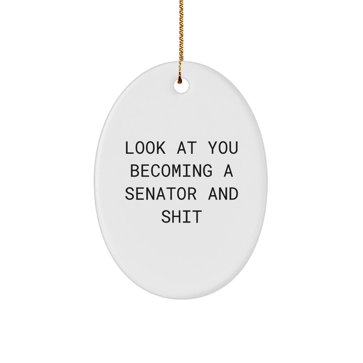 Funny Senator Oval Ornament Gifts for Men - Look At You Becoming A Senator And Shit, Christmas Unique Gifts from Friends - Image 1