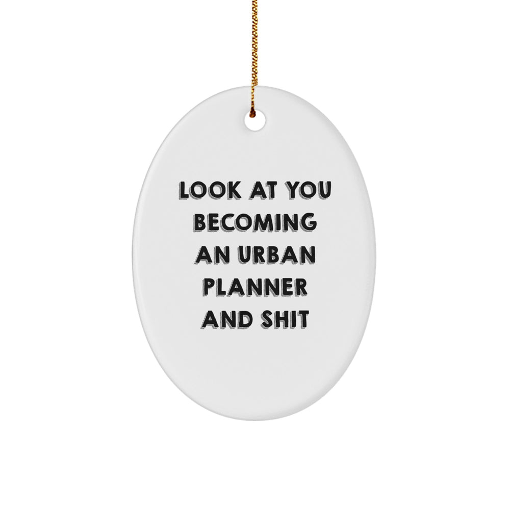 Funny Urban Planner Gifts from Friends for Urban Planner Men Oval Ornament Christmas Unique Gift - Image 1