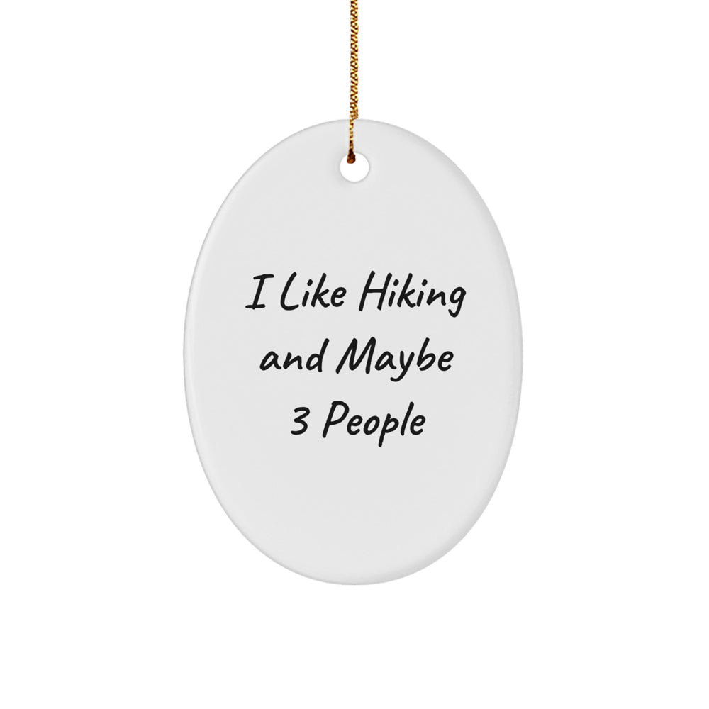 Hiking Lover Gifts from Friends for Men Oval Ornament White Christmas Unique - Image 1