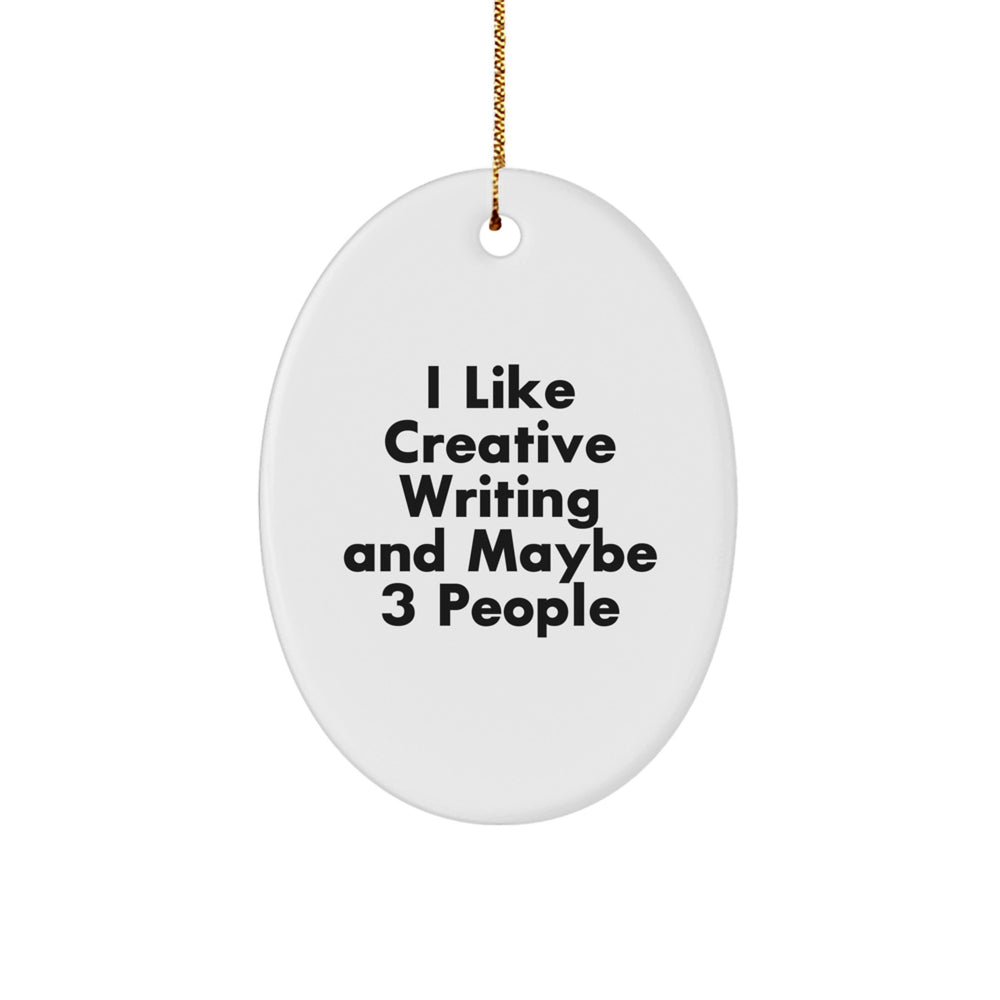 Creative Writing Oval Ornament Gifts from Friends for Men Women on Christmas Unique Holiday - Image 1
