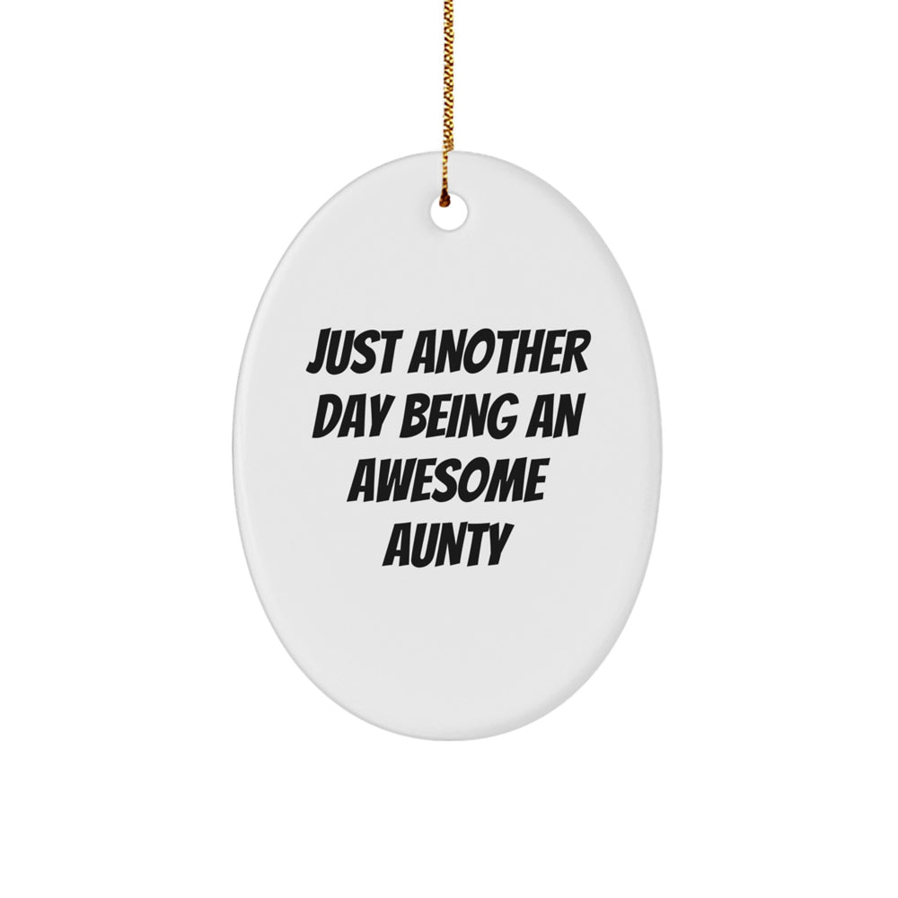 Funny Aunty Oval Ornaments Gifts from Men Women for Awesome Aunty Christmas Unique - Image 1