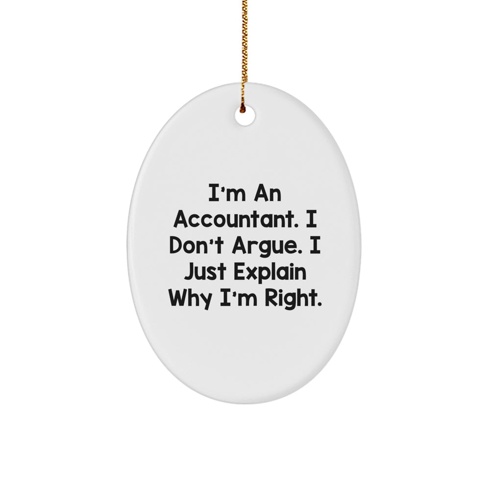Funny Accountant Oval Ornament Gifts from Men to Colleagues for Christmas Office Decor - Image 1