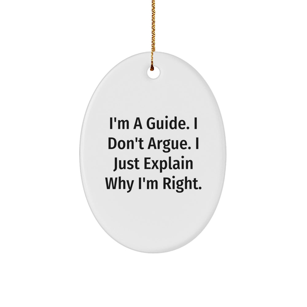 Funny Guide Gifts from Family for Guide - Oval Ornament Christmas Unique Gift - Image 1
